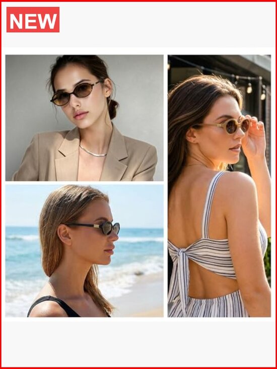 Retro Oval Sunglasses Womens Trendy Y2K Vintage 90s Fashion Sun Glasses main image 5